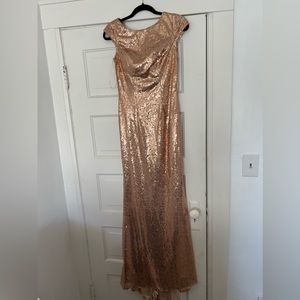 Rose gold evening dress